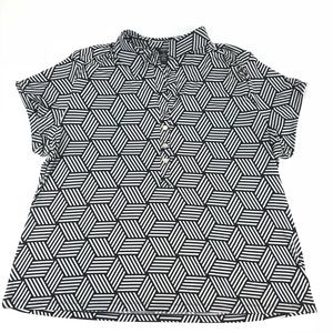 Alfani Stretchy Collared Vneck Button Blouse